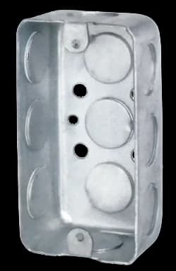 Caja rectangular Handy de acero pregalvanizado 4 × 2 × 1-7/8″ · K.O. 1/2″